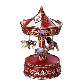 Pacific Giftware Animal Circus Rolling Into Town Vintage Carousel Music Box Collectible 8.5 Inch Tall Toy Decor Musical Figurine