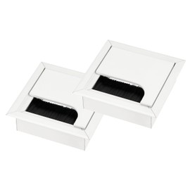 Pack of 2 Aluminium Cable Pass 80 x 80 mm