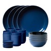 Corelle Stoneware Dinnerware Set, Handmade Reactive & Solid Glazed Ceramic