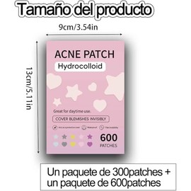 WADY Parches para Acne, 900 PCS Parches de Estrellas para Acne, Almohadillas Hidrocoloides Espinillas, Suave Sin Irritación, Utilizado para Minimizar 