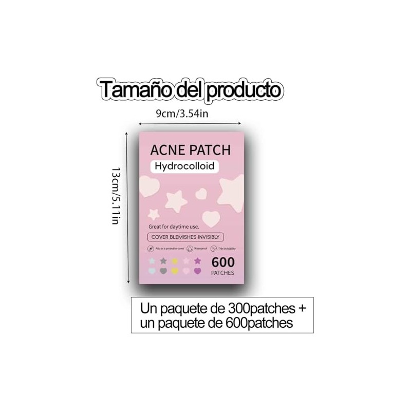 WADY Parches para Acne, 900 PCS Parches de Estrellas para