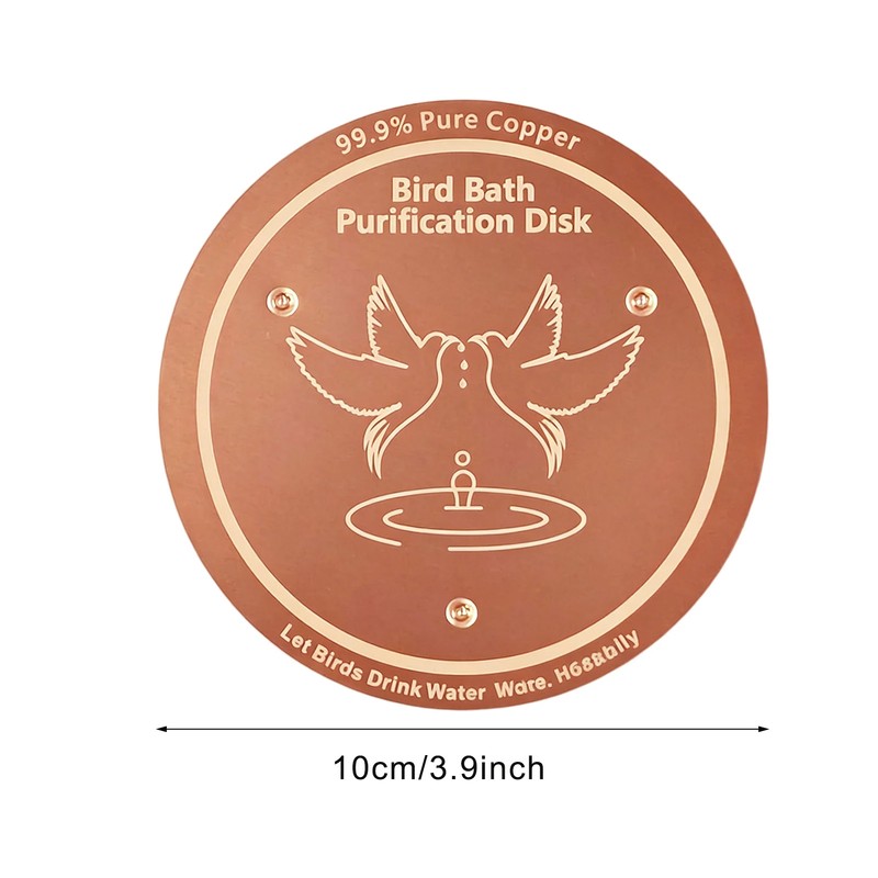 2-Pack Copper Bird Bath Disks with Triple-Point Support, 3.94 Inch