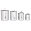 Old Dutch 4 Piece Hammered Canister Set, Stainless Steel