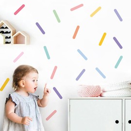 Runtoo Confetti Wall Stickers Pink Sprinkles Colorful Polka Dot Wall Decals Peel and Stick Window Clings Decor for Kids Nursery Girls Bedroom