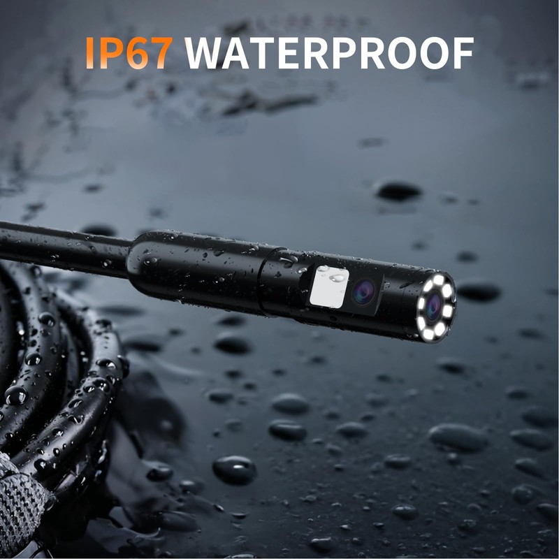 Dual-Lens Endoscope Camera with Light,Borescope Inspection Camera, 4.3" IPS Endoscope