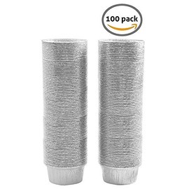 PARTY BARGAINS 4 oz Muffin Liners for Baking - (100 Pk) Durable Quality Disposable Aluminum Foil Muffin Tins Cup - Perfect for Baking, Freezing, Broiling & Preserving