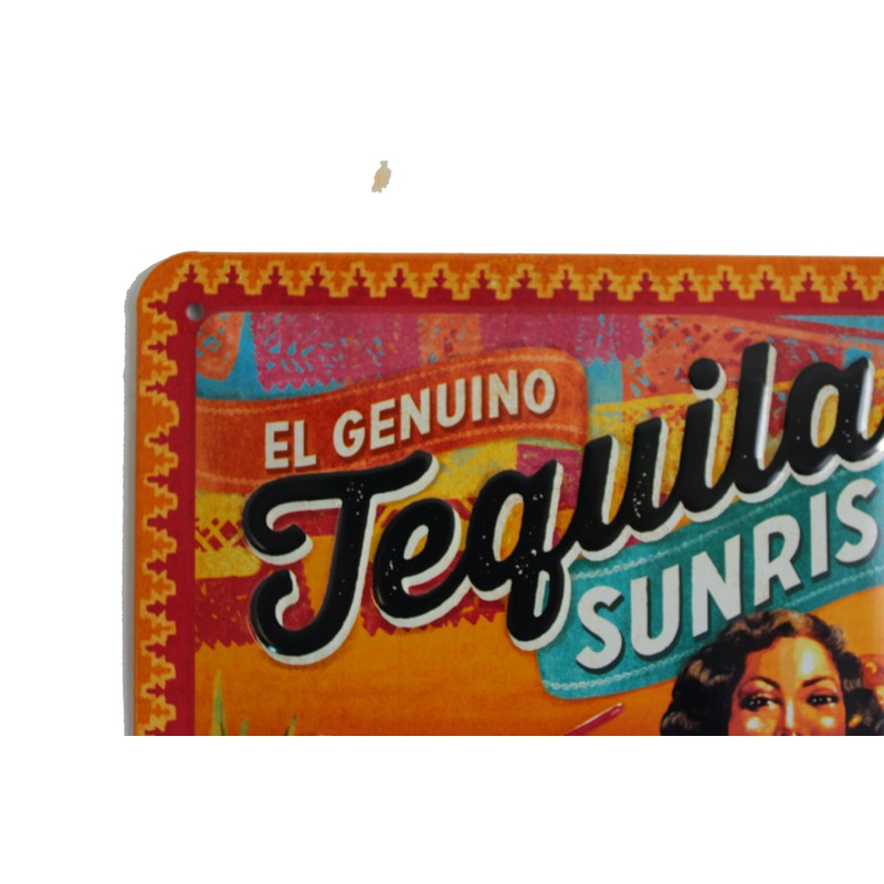 Vintage Tin Sign with Retro Tequila Sunrise in Various Sizes,