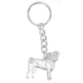 PP Puggle Pewter Keychain