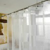 EurCross Clear Stall Shower Curtain Liner 60inch Wide by 72inch Long with Geometric 3D Pattern ,Soft EVA Small Size Shower Liner for Shower Stall with 3 Strong Magnets