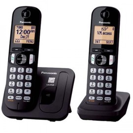 Panasonic Teléfono Inalámbrico KX-TGC212MEB Dos Auriculares Altavoz Bloqueo Llamadas-Negro