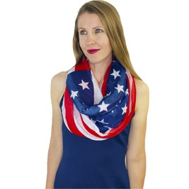 Shimmer Anna Shine USA American Flag Patriotic Scarf (USA Infinity Scarf)