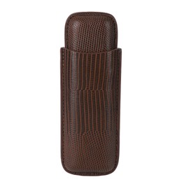 Cigar Case, Portable 2 Finger Carrying Case Cigars Travel Case Elegant Cigar Holder, Brown PU Leather Small Cigar Humidor Cigar Gifts for Cigar Lovers, Cigar Accessories for Men