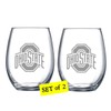 Ohio State Buckeyes Etched Satin Frost Logo Wine or Beverage