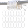 Divono 24pcs C Shaped Shower Curtain Hooks,Shower Curtain Rings,Curtain Clips,Durable