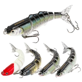 5PCS Lifelike Fishing Lures – Multi-Jointed Swimbait for Bass, Trout, Crappie, Walleye, Pike, Realistic Action with 3D Fish Eyes and Sharp Hooks, Perfect for Fishing Kits in Saltwater & Freshwater