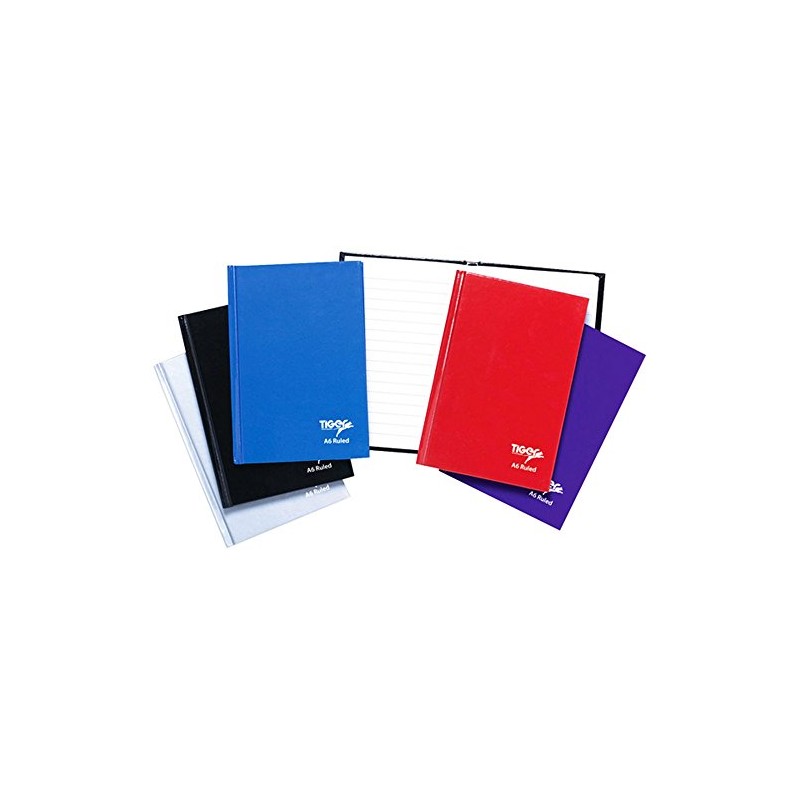Tiger A6 case bound feint ruled 80 sheets hard back