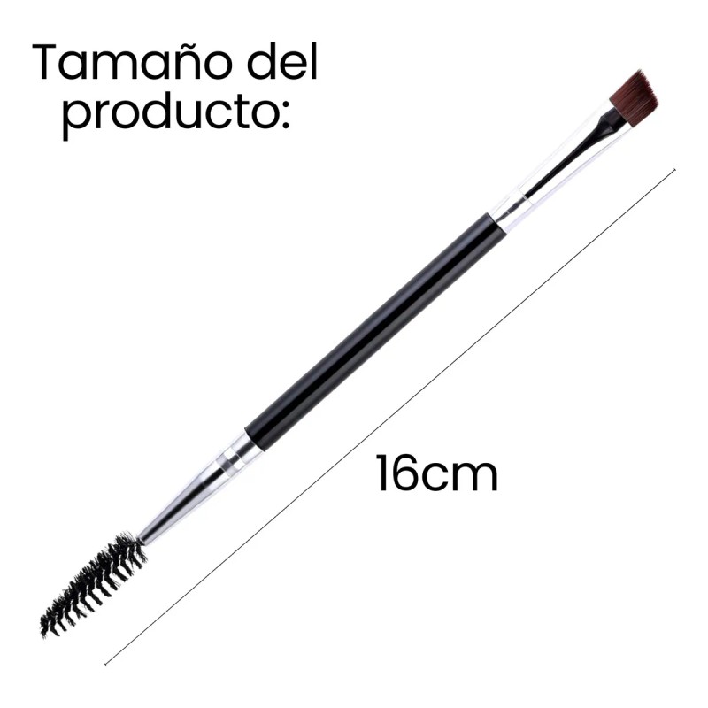 Brocha Doble Para Ceja Con Cepillo Pincel Cosmético 1pz Full
