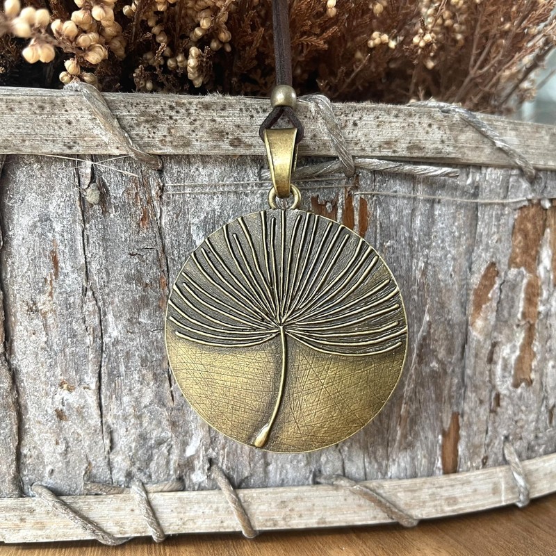 Löwenzahn Frau Anhänger in Zamak Bronze - Lange Halskette mit