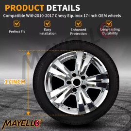 Unbranded Set of Four 17" Chrome ABS Wheel Skin Covers for 2010-2017 Chevy Equinox 10-17