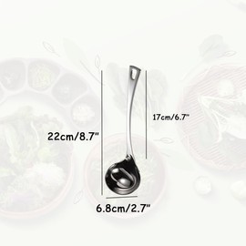Stainless Steel Kitchen Ladles, Heavy-Duty Metal Soup Ladles, Gravy Ladle Cooking Spoon for Kitchen,8.6inch