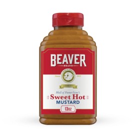 Beaver Sweet Hot Mustard 13 Ounce Squeeze Bottle Spicy and Sweet Condiment