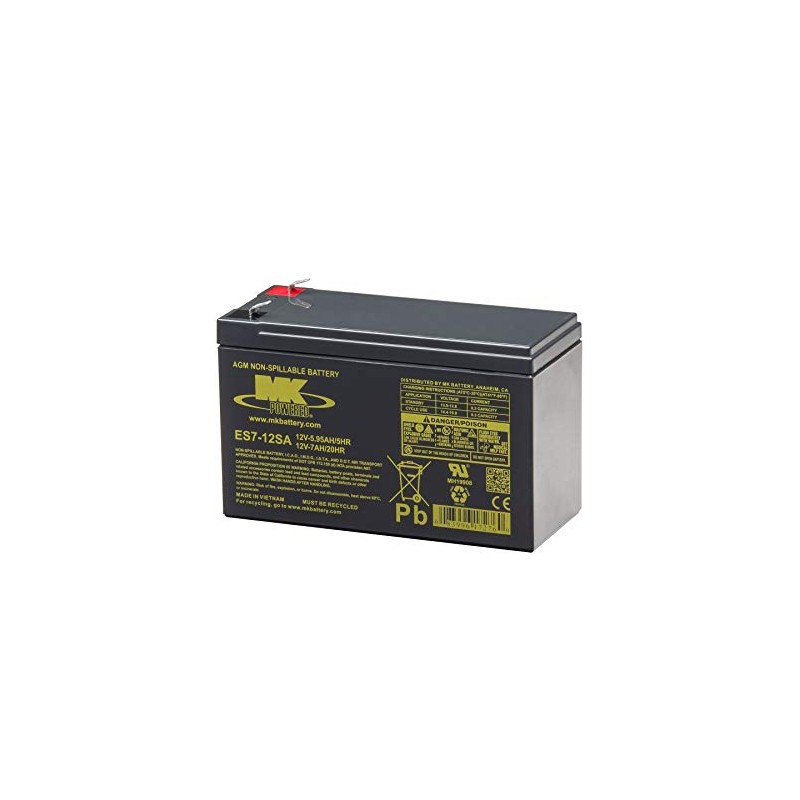 MK Battery ES7-12SA Maintenance-Free Rechargeable Sealed Lead-Acid Battery