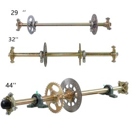 Unbranded 29" 32" 44" Drift Trike Go Kart Rear Live Axle Kit Brake Sproket Go Kart ATV DIY - 32" Axle only