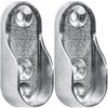 2X Oval Chrome Wardrobe Sockets |15mm Rod/Rail End Supports