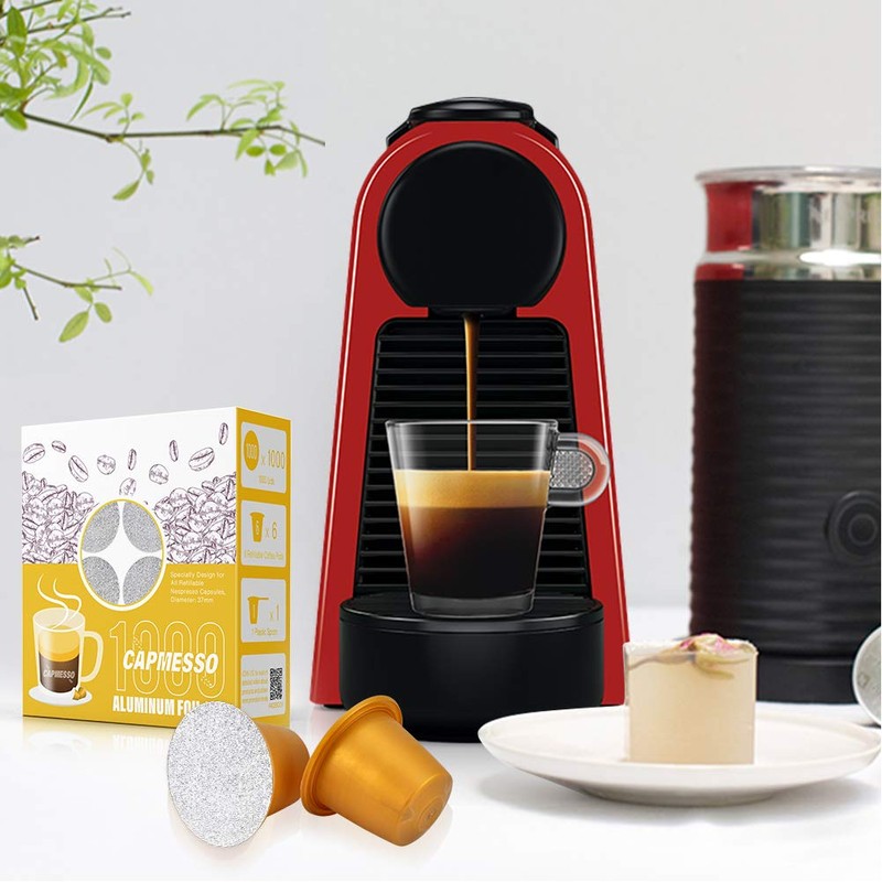 CAPMESSO Espresso Foils and Refillable Capsules Sealing Lids for Reusable