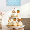 24Pcs Little Cutie Cupcake Toppers Glitter Orange Oh Baby Cupcake