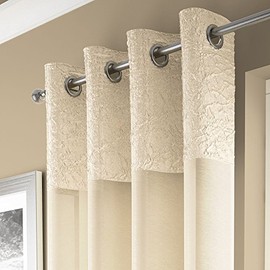 Mirabel Madeira Eyelet Voile Panel - Champagne - 90"/229cm