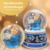 Snow Globe Christmas Angel Blue with Silver Harp | Base
