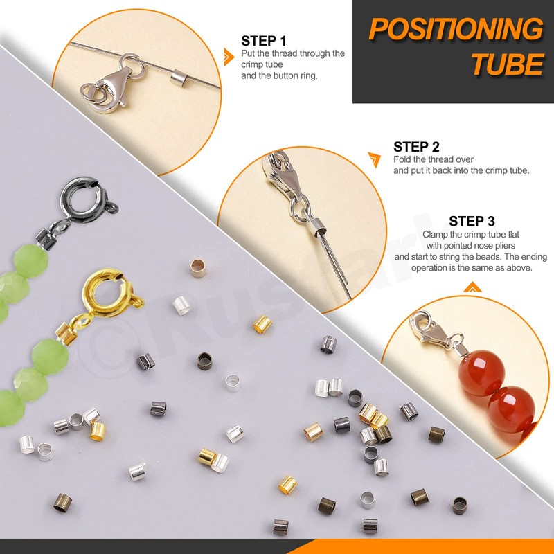 Rustark 1501Pcs Crimp Beads Covers with Bead Crimping Pliers Tool