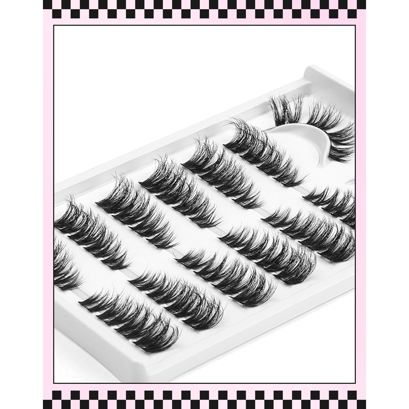 Cat Eye Cluster Lashes,10-15mm DIY Eyelash Extensions,Natural Cluster Eyelashes for