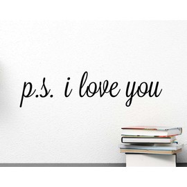 Ideogram Designs (23x6) P.S. I Love You Wall Art Wall Vinyl Decal Quote Art Saying Lettering Stencil