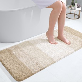 OLANLY OLANLY Bathroom Runner Rugs 47x20, Extra Soft Absorbent Microfiber Bath Rugs, Rubber Backing, Quick Dry, Washable Bath Mats for Bathroom Floor, Tub, Shower and Home Decor Accessories, Light Beige