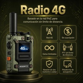Radios PTT 4G de Zinc, Alcance Ilimitado, Verde, 2-Pcs