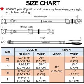 Mihqy Dog Collar and Lead Set, Adjustable, Soft and Comfortable, Nylon, for Small, Medium, Large Dogs, Puppies, Cats (Bee Set, XS)