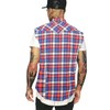NUTEXROL Men's Casual Flannel Plaid Shirt Sleeveless Cotton Plus Size