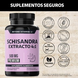 Beyond Vitamins Schisandra Extracto 4:1 500mg – 60 Cápsulas Veganas VCaps | Suplemento Natural para Energía, Vitalidad, Antioxidantes y Bienestar General