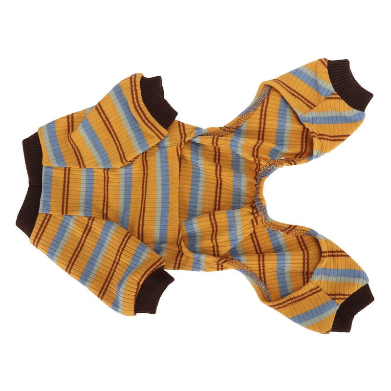 Striped Dog Pajamas Soft Stretchy Warm 4 Legged Puppy Jumpsuit