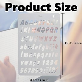 Stencils Letters, 4PCS Alphabet Stencils Letters Painting Assorted Styles Number and Letter Artistic Drafting Drawing Templates Stencil Set for DIY Craft Journal Photo Album ScrapbookDiary