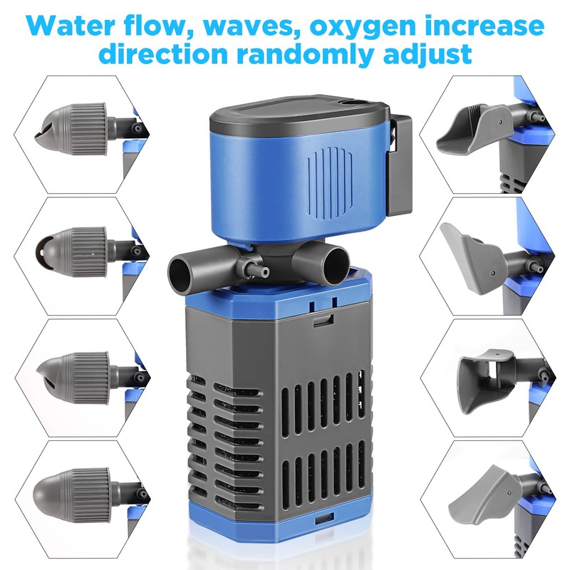 SOUSLOW Internal Aquarium Filter with Flow Adjustable Airflow Low Noise