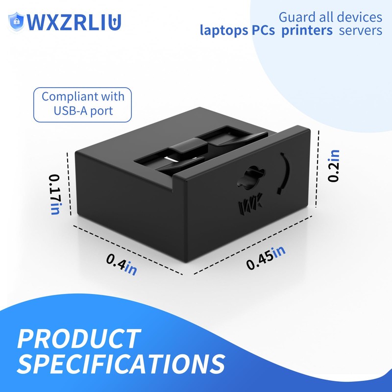 50PCS USB-A Port Blockers with 3 Keys-Removable Type-A Data Protection