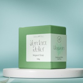 RelaxZing Handcrafted Natural Soaps, Moisturizing and Nourishing Body Soap, Cleanses and Exfoliates, Restores Natural Glow, Verdant Relief Mugwort