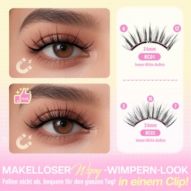 CALAILIS Magnetic Eyelashes Upgrade Soft Eyelashes Magnetic Reusable Waterproof Magnetic Eyelashes No Glue or Eyeliner Required Easy to Wear and Remove (RC02)