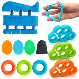 11 PCS Ejercitador de Agarre,6.6-88 lb Ejercicio de Fuerza para Dedos,Ejercitador de Dedos Articulación,Alivio del Estrés,Entrenamiento Muscular de Agarre Del Antebrazo,ejercitador unisex