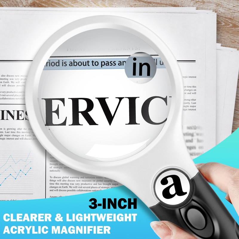 Compact Magnifying Glass with Lights,45X 10X 5X Small Handheld Lighted