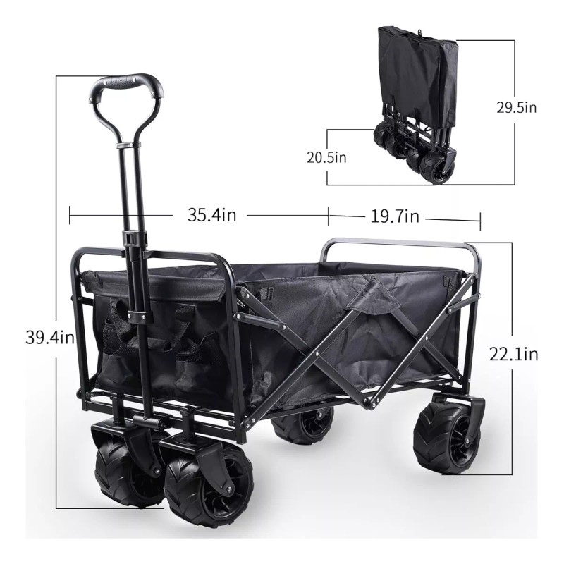Eco R Carretilla Camping Remolque Plegable Ligero Portátil Viaje