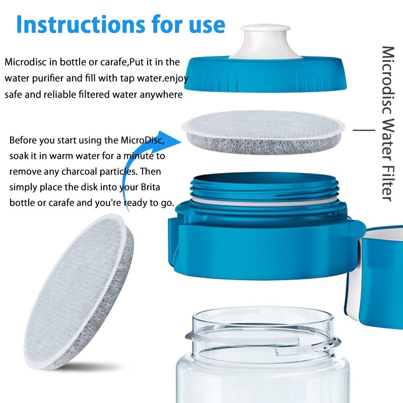 BAMBOOST Disc Water Filter replacement for Brita Fill and Go